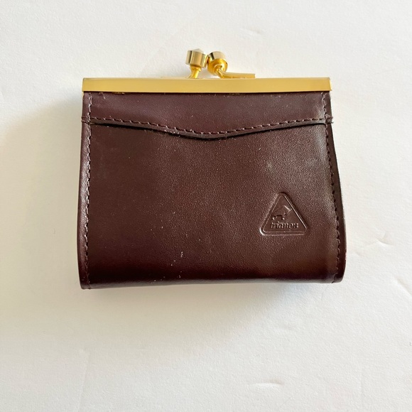 Trianon framed leather kisslock split change pouch - Picture 1 of 10